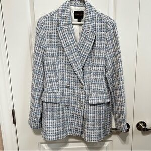Truth Blue and White Tweed Blazer